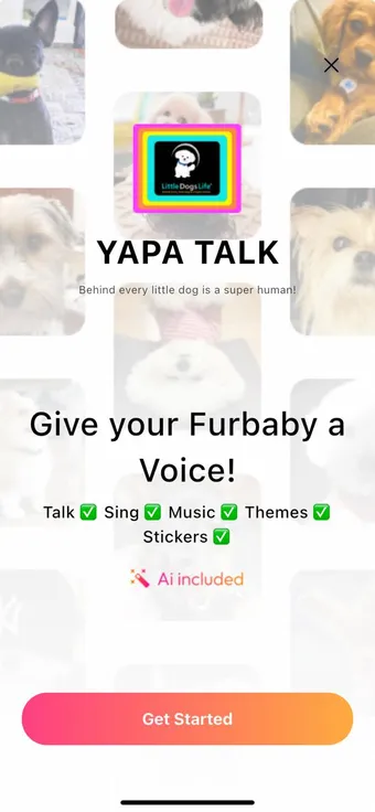 Yapa Talk feature screen in the Little Dogs Life App